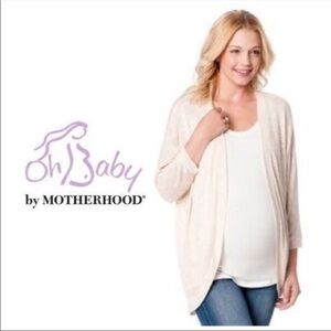 Oh Baby by Motherhood Cream Maternity Knit Shawl Cardigan
